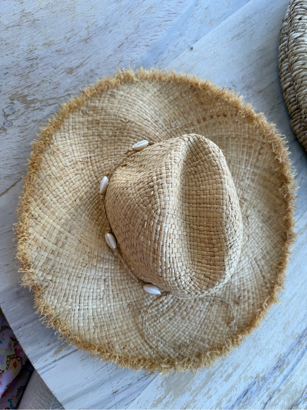 Madewell Natural Straw Wide-Brim Hat with Shell Accents